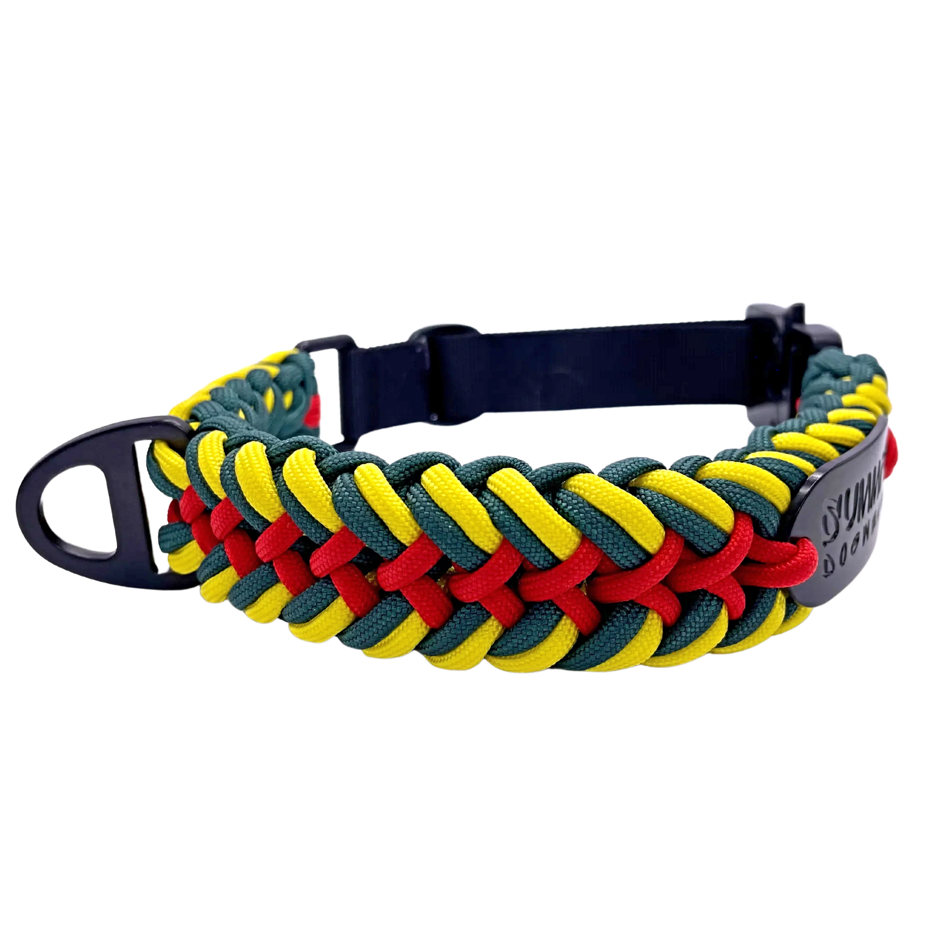 Premium Tactical Paracord Dog Collar in Rasta