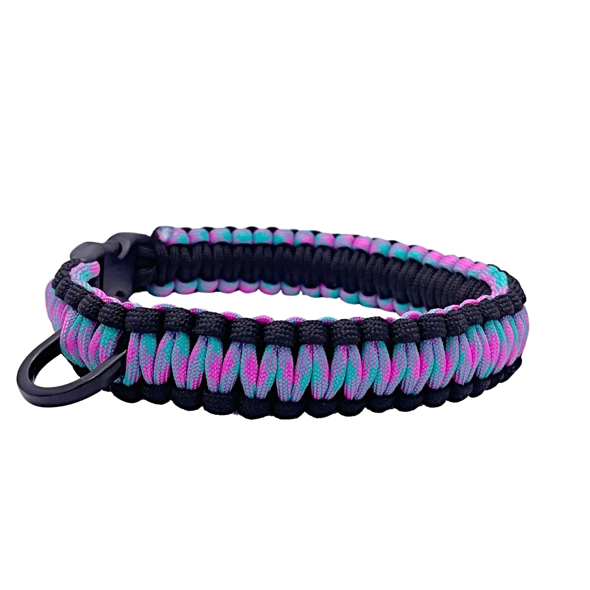 Small Paracord Dog Collar In Pink and Blue