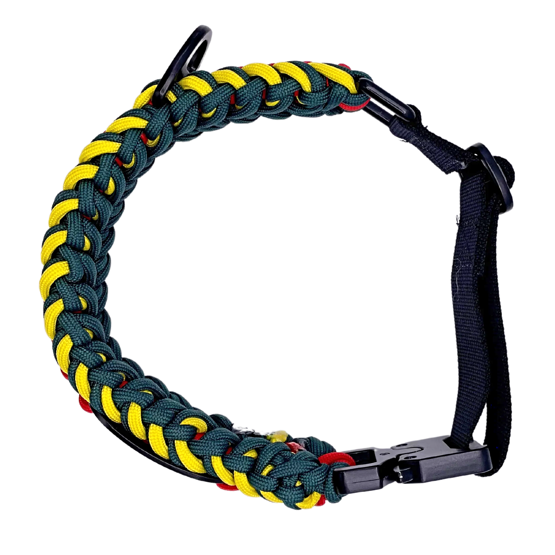 Premium Tactical Paracord Dog Collar in Rasta