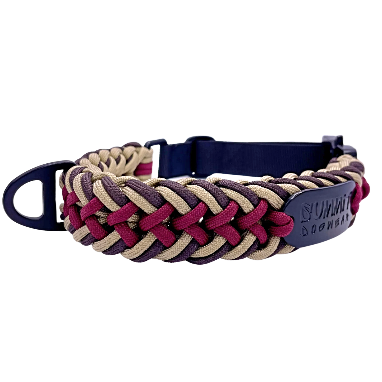 Premium ultra strong quick-release tactical braided paracord dog collar in nomad colors