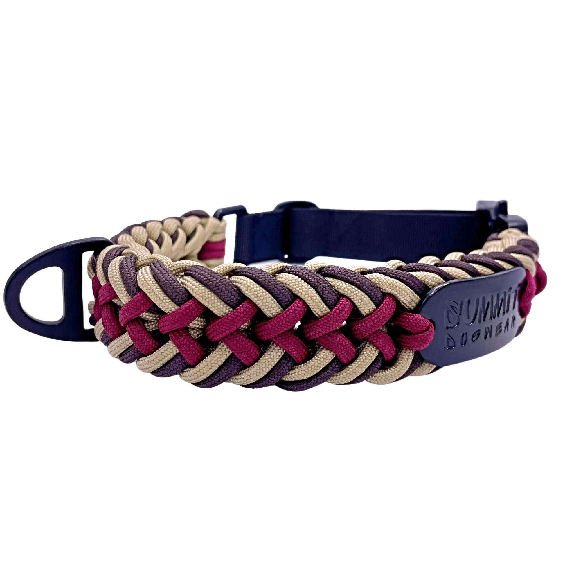Premium ultra strong quick-release tactical braided paracord dog collar in nomad colors