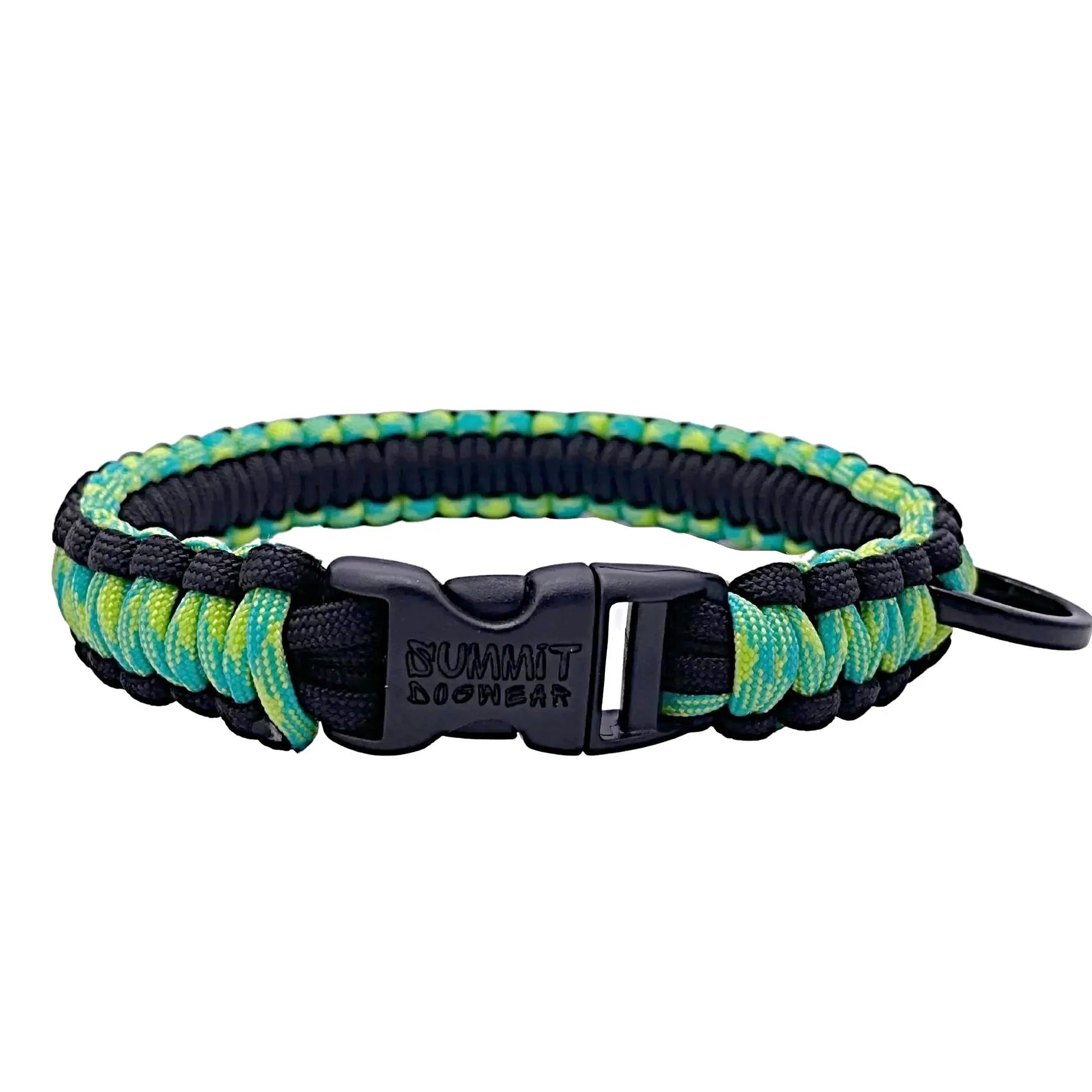 Small paracord dog collar in bright high visability yellow