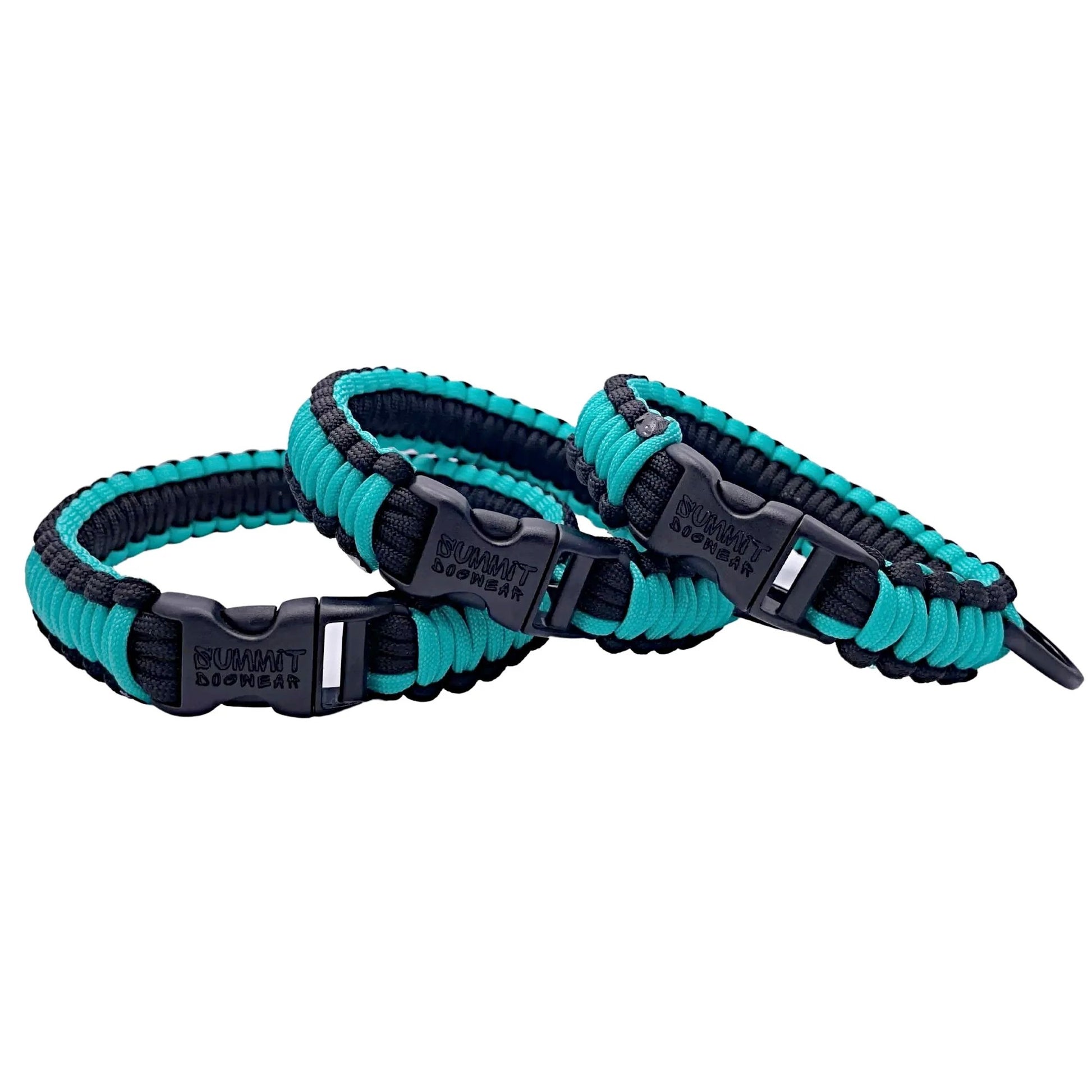 Small Paracord Dog Collar In Teal