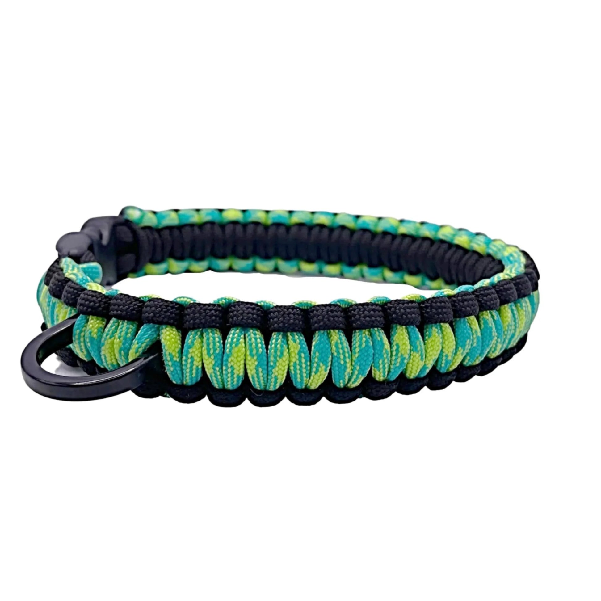 Small paracord dog collar in bright high visability yellow