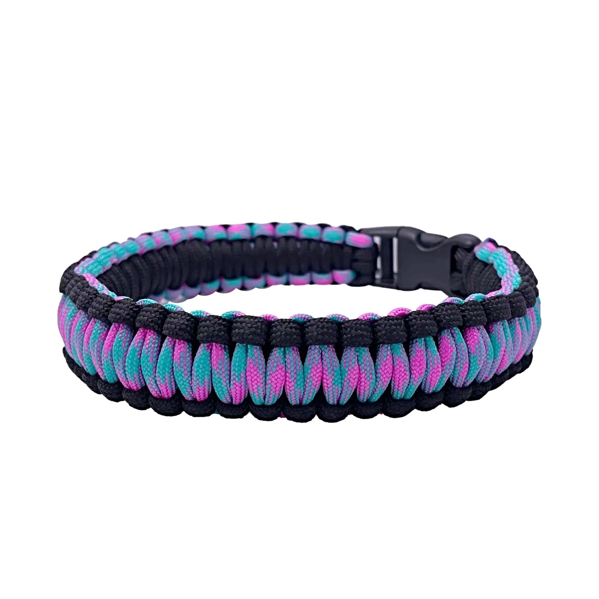 Small Paracord Dog Collar In Pink and Blue