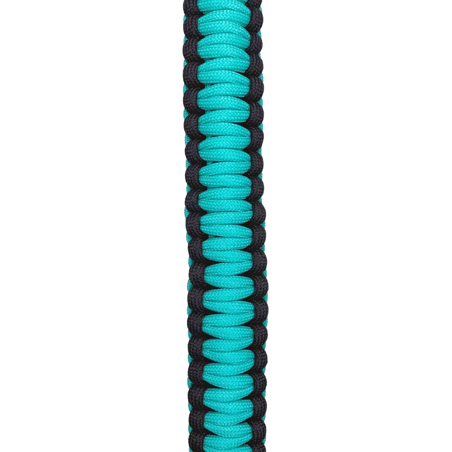 Top selling bright teal Paracord dog leash with locking carabiner and non-slip grip