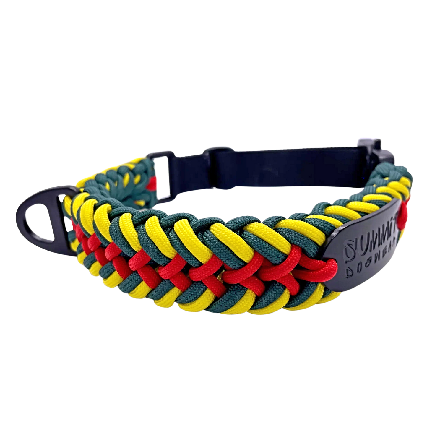 Premium Tactical Paracord Dog Collar in Rasta