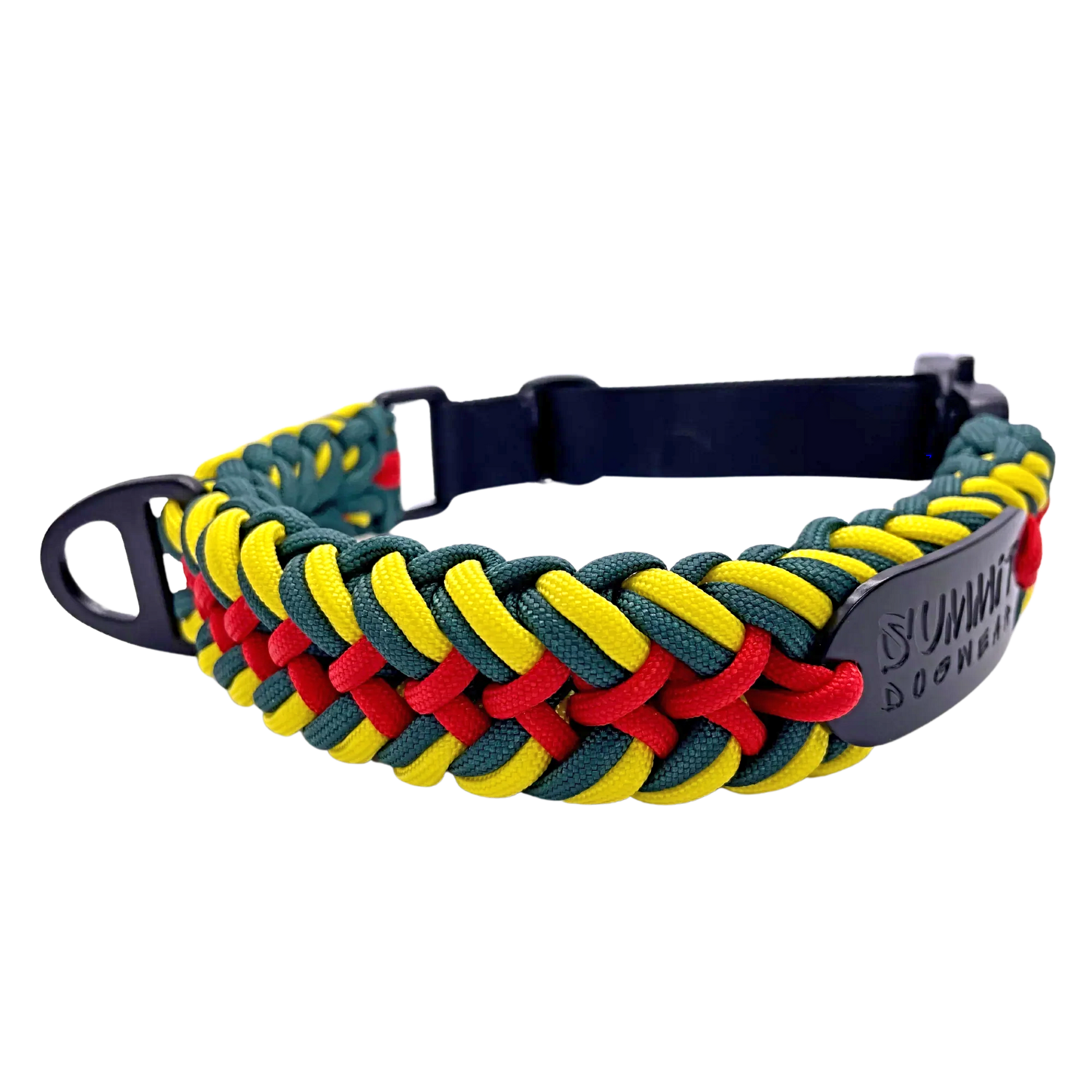Premium Tactical Paracord Dog Collar in Rasta