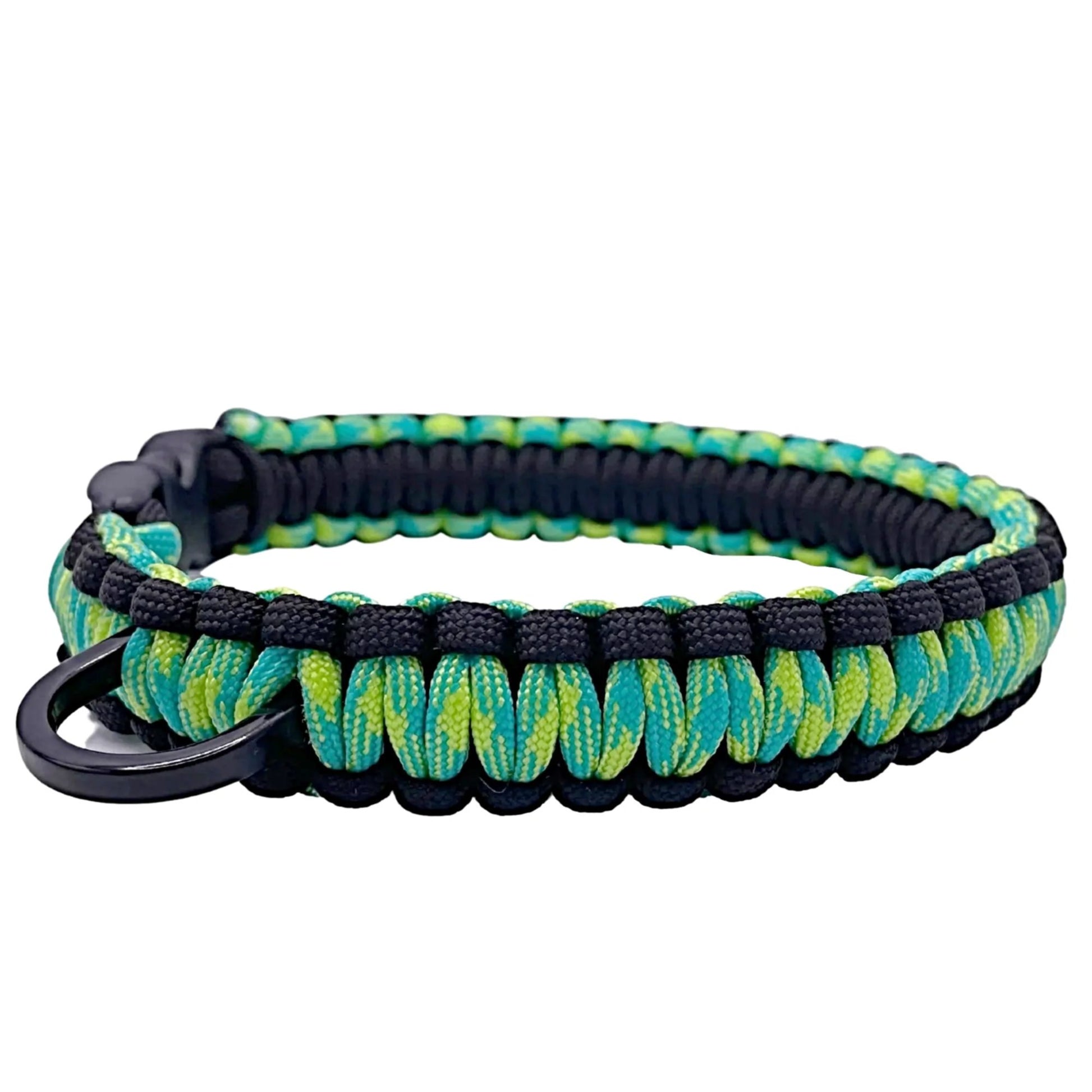 Small paracord dog collar in bright high visability yellow