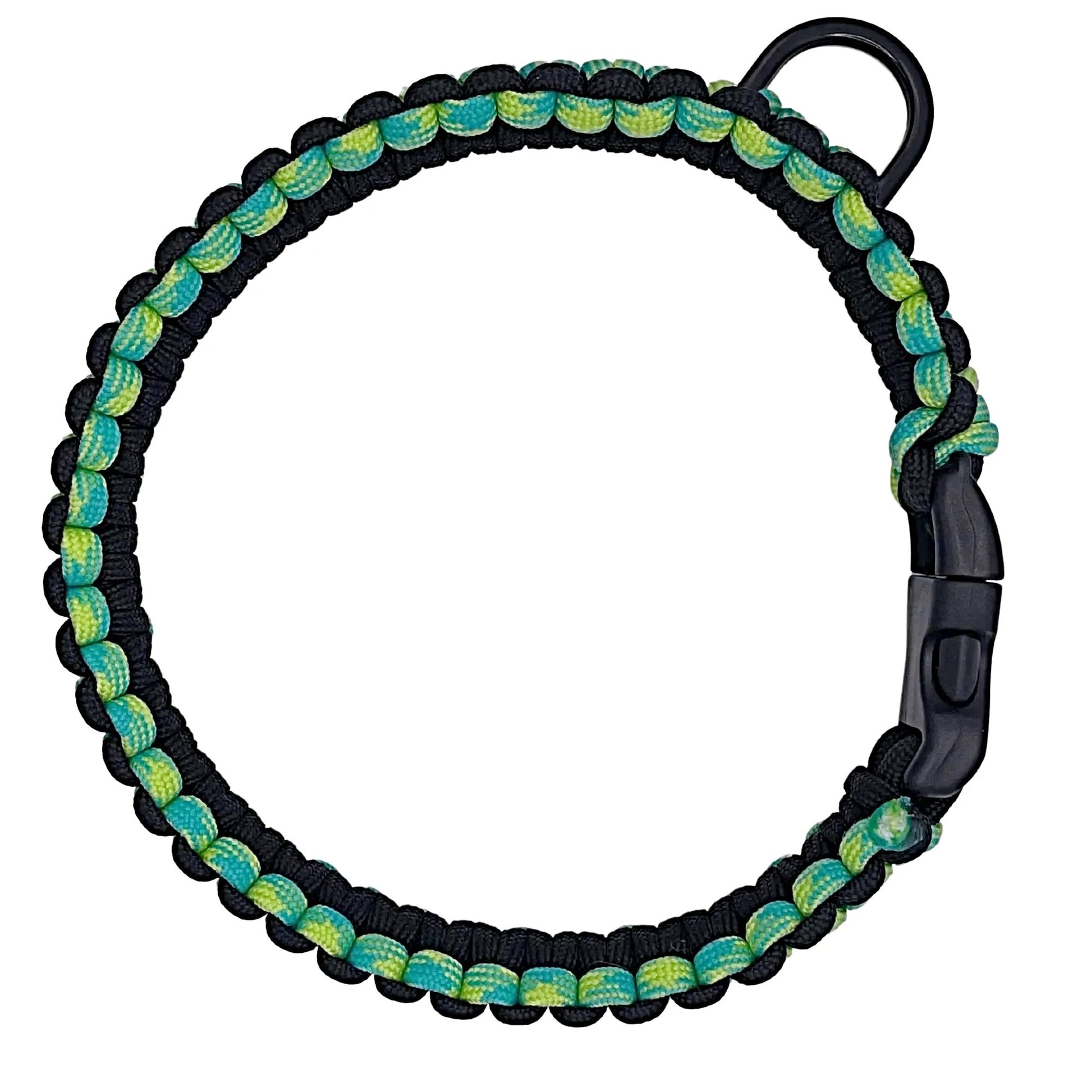 Small paracord dog collar in bright high visability yellow