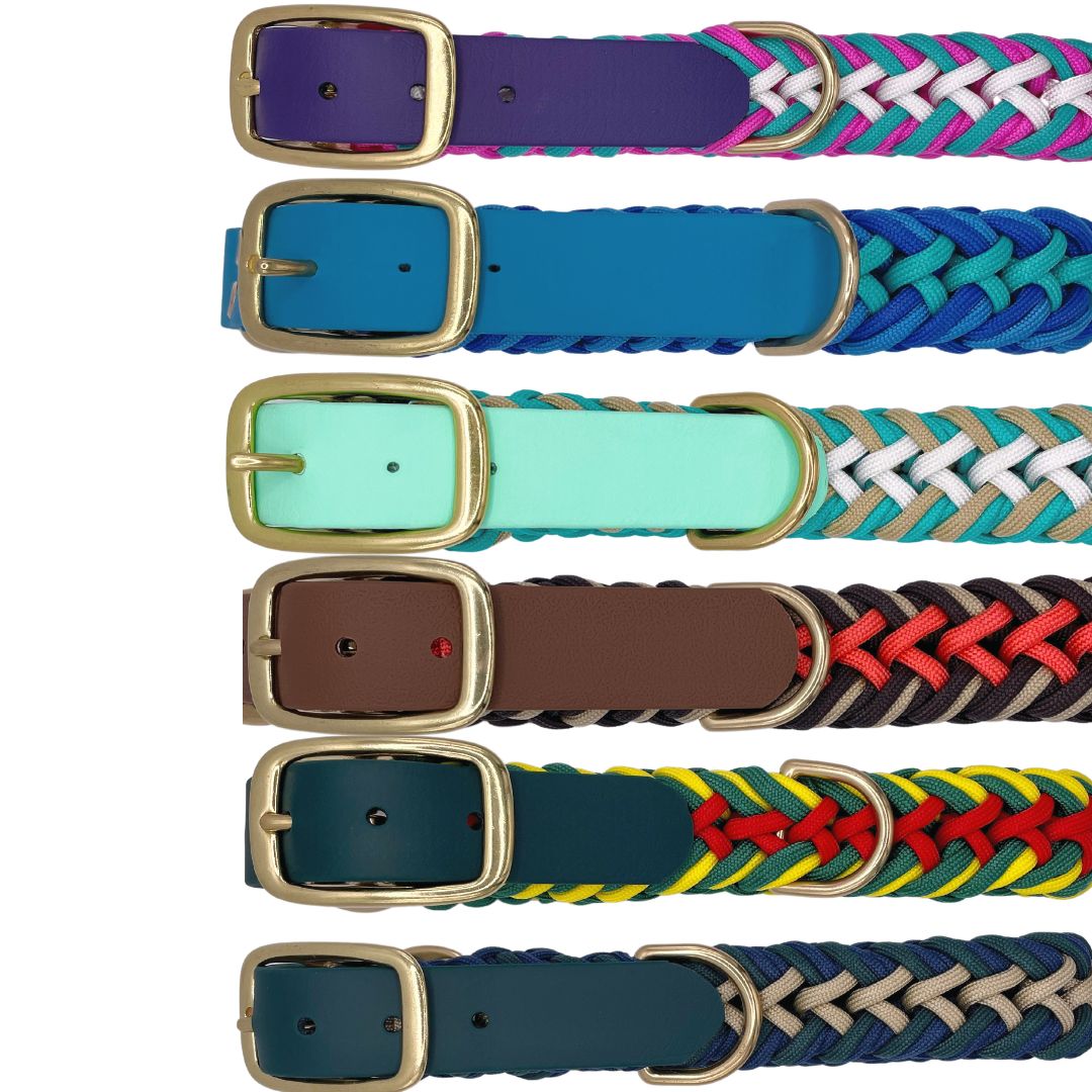 Biothane Collar belt add on for paracord collar in pink, teal, blue, purple, brown, black and green
