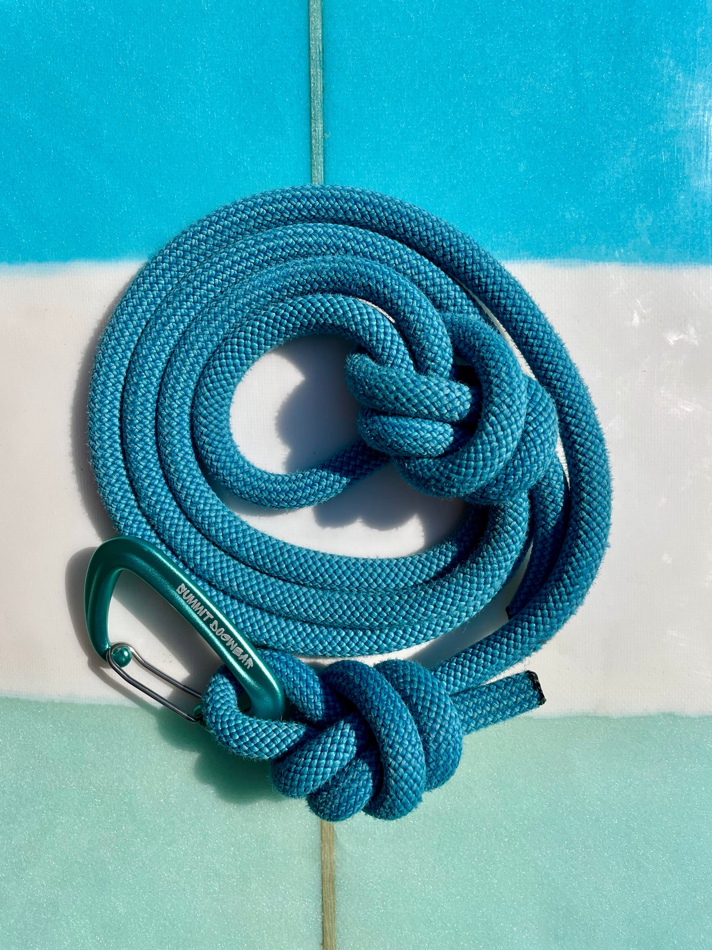 Upcycled Climbing Rope Dog Leash in Blue and Teal