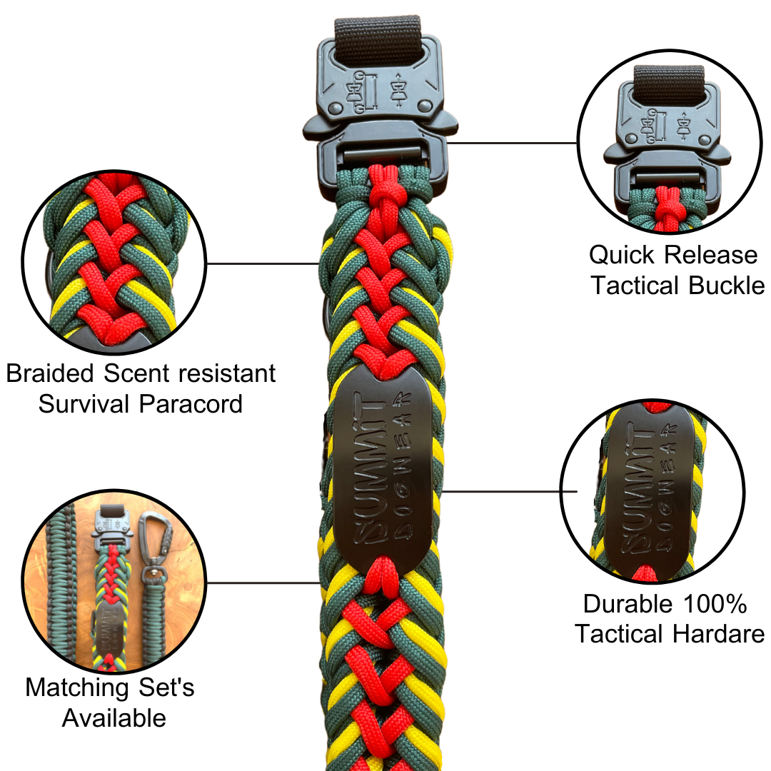 Premium Tactical Paracord Dog Collar in Rasta