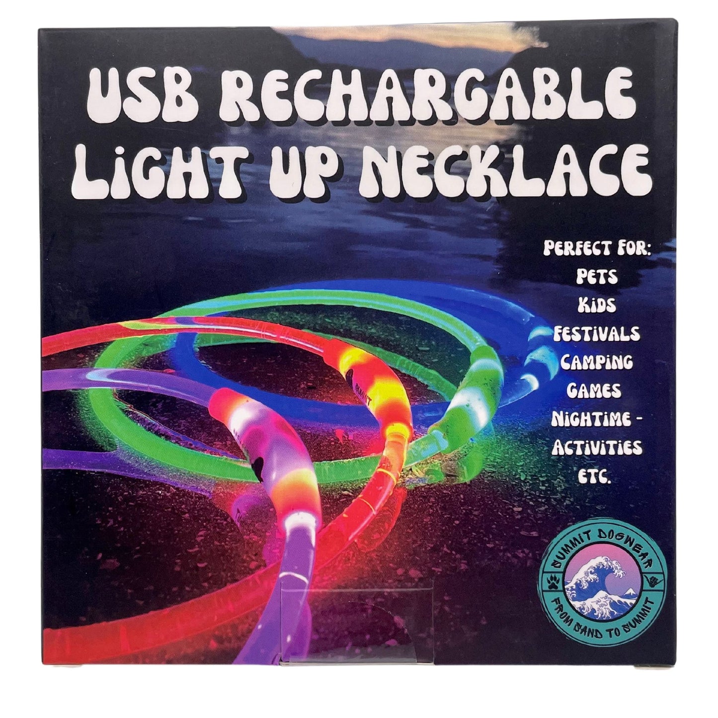 USB Rechargable Light Up Collar In Blue, Pink, Green and Red